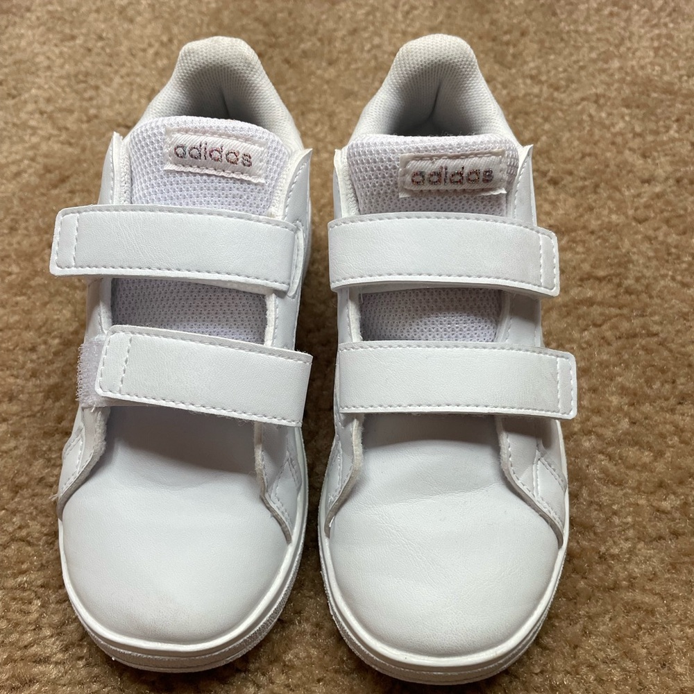 Adidas Kids White Velcro Sneakers Grand Court 2.0